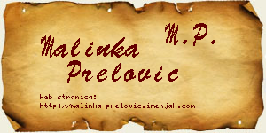 Malinka Prelović vizit kartica